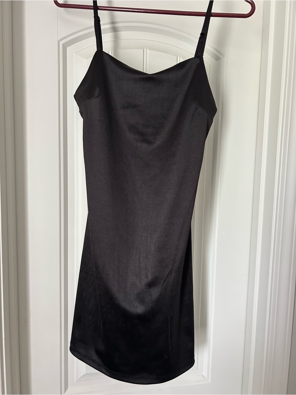 Altar'd State Black Satin Slip Mini Dress